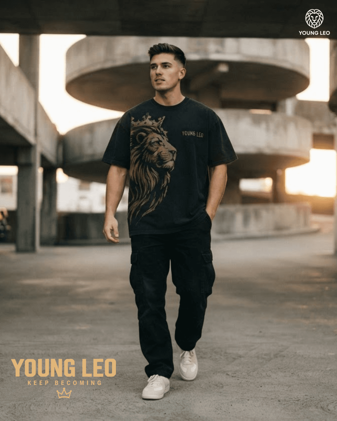The Becoming Tee — worn, front graphic